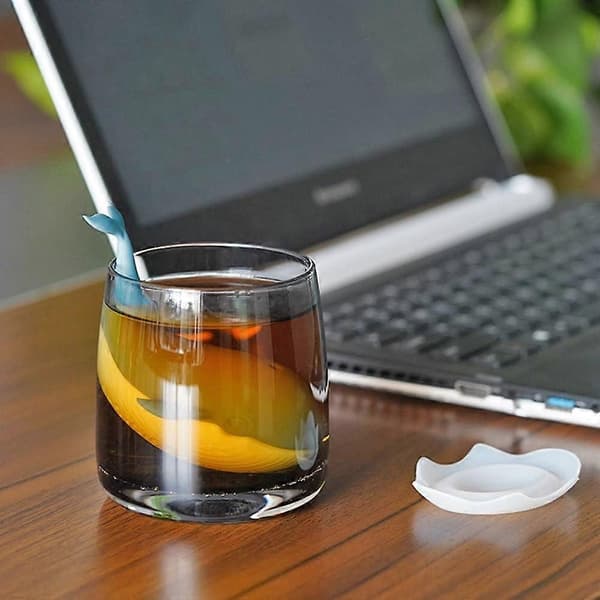 Silicone Teapot, Tea Strainer, Large Blue Whale Shape, Food Grade Silicone Tea Strainer, Fun and Creative Loose Leaf Tea Filter with Fine Mesh