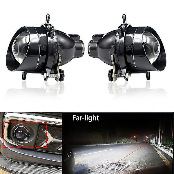 3,0 tommers tåkelysprojektorlinse 12000lm Bi-xenon Hid tåkelys kompatibel med Corolla Yaris Avensis H11 Svart