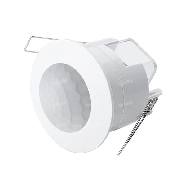 4x Infrared Motion Detector for Ceiling Mounting Indoor Lighting 360 Degree Working Area 6 m Built-in Light Sensor White