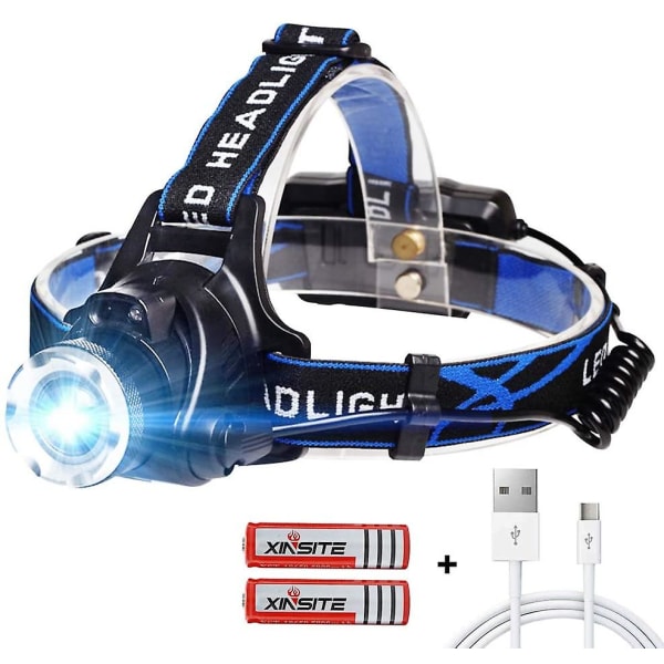 T6 Headlight With Battery Induction + 2 Batteries + Usb Android Charging Cable