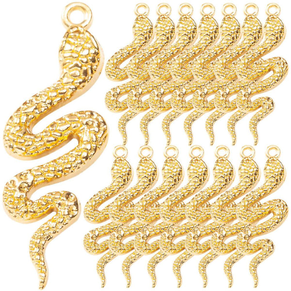 32st Snake Shape Pendant Berlocker Djurhängen Diy Halsband Armband Örhängen Guld4,5x1,5cm Golden 4.5x1.5cm