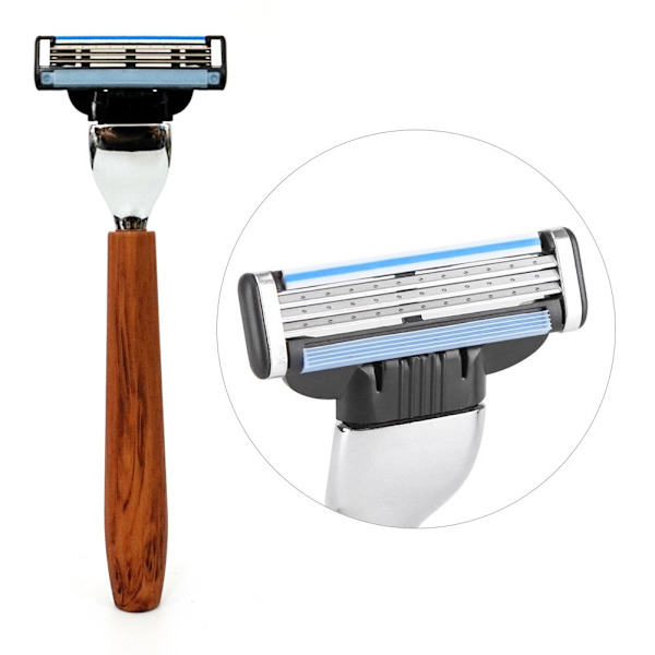 Skrabesæt til Mænd, Rustfrit Stål Vådskravning Skæg Razor med Stativ Holder Skrabebørste Skål Sæt, Mand, Far