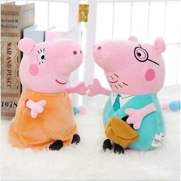 IC Peppa Pig Figurer Bløde Legetøj Far Mor Peppa George Gris Udstoppede Gaver