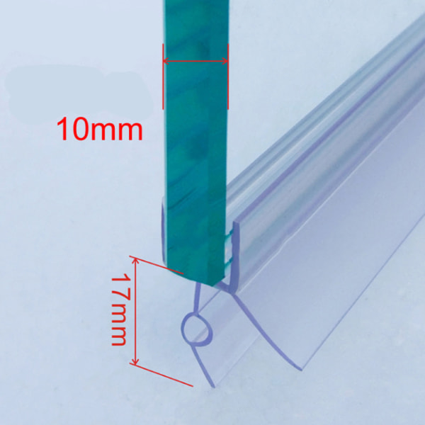 Duschtätningslist Bad Duschväggsdörrtätning Passar 10mm Glas