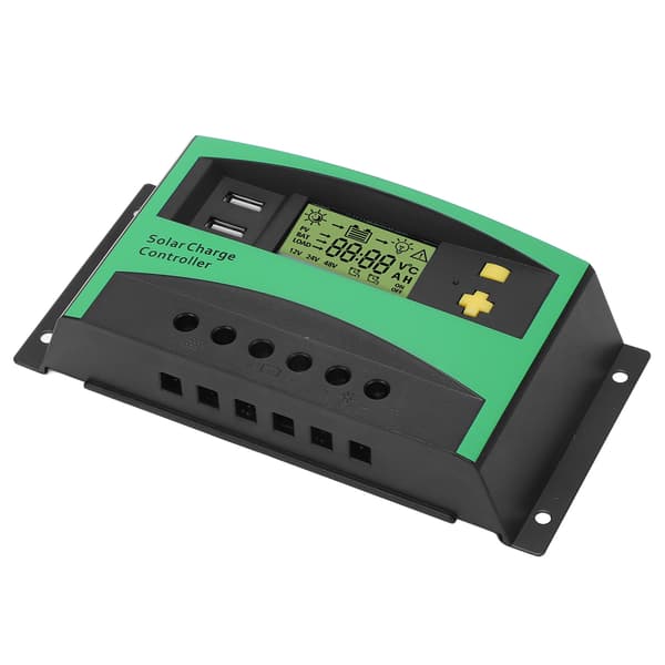 Solar ladecontroller PWM 12V 24V 30A med 2 USB 5V-udgange til RV bådtilbehør