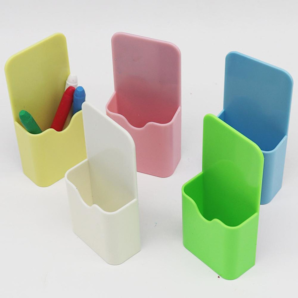 Hvid Magnetisk Tørrmærkeholder, [2 Pak] Pen/Blyant/Magneter/Tørrmærke Opbevaringsarrangør til Hjemmekøleskab