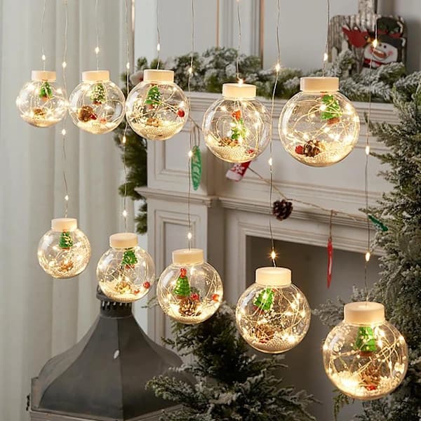 LED Christmas Santa Tree Snowman String Lights Bedroom Decor