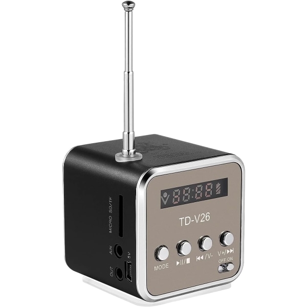 Minihögtalare Digital Bärbar Musik MP3/4-spelare Diskhögtalare FM-radio Mini Digital Display Skärmhögtalare Musikspelare