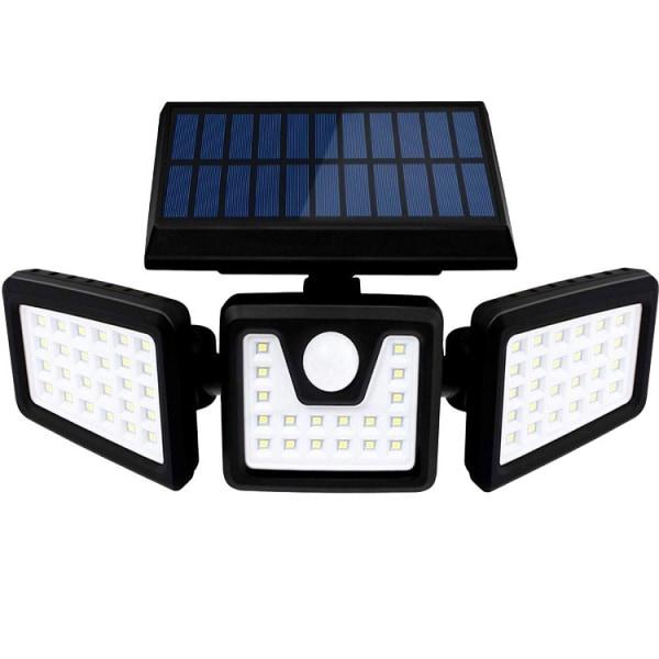 Solar Lights 2 förpackningar, 108 LED-lampa 3 justerbara huvuden Solar Outdoor Solar LED-lampa, Solar utomhuslampa med rörelsesensorer