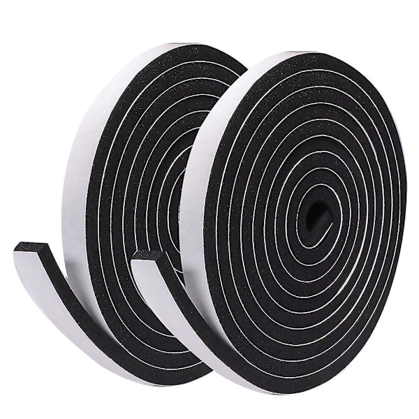 2 Rullar Tjock Möbeltejp Fönstertejp Filtmattor Filtband Rulle Garderobsband Soffa Skydd Svart 100X2CM Black 100X2CM