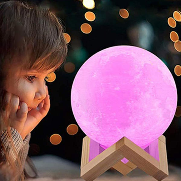 Månelampa Månenattlampa 3D-utskrift 16 Färger Månelampa Med Stativ & Fjärrkontroll & Touchkontroll Och Usb Laddningsbar Dekorativ Belysning Månelampa För