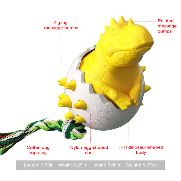 Yellow Explosive Dinosaur Egg Dog Molar Stick Chewing Gum Pet Su