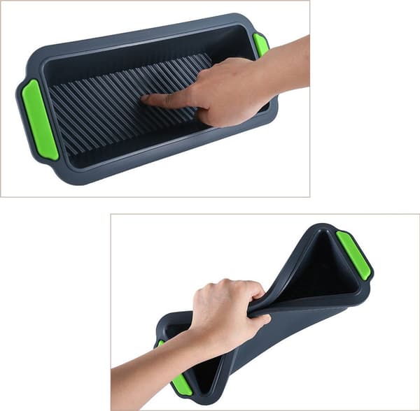2 brødforme, non-stick effekt, miljøvenlig silikonebageform