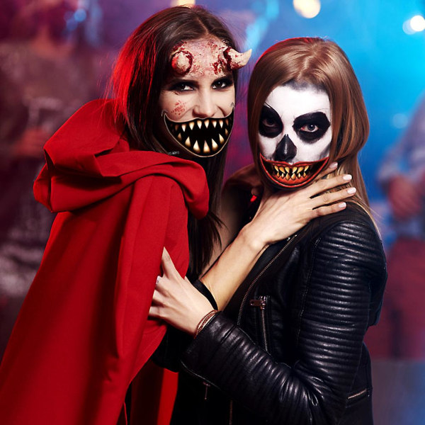 12 stk Halloween Midlertidig Tatovering Klovn Skræmmende Mund Tattoo Stickers Festrekvisitter Horror Cosplay Kostume Makeup Rekvisitter