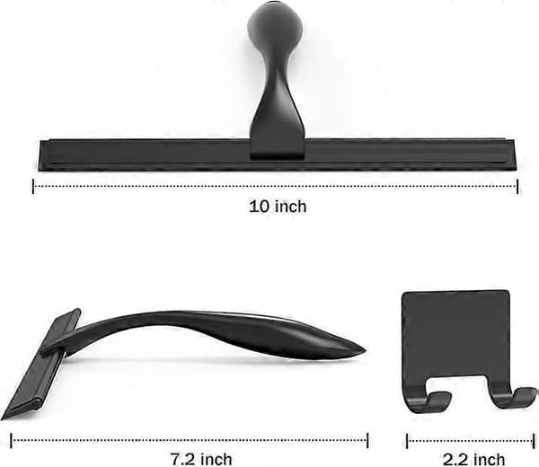 Bathroom Cleaning Tool, Household Window Squeegee for Glass Doors, Cleaning 10 Inch, Black