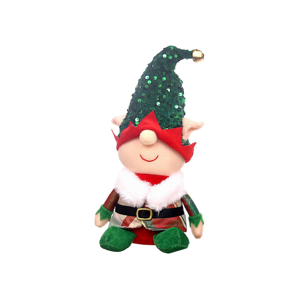 Santa Doll, Christmas Collectible Figurines,birthday Present Machine Washable   12.5inch TallGreen