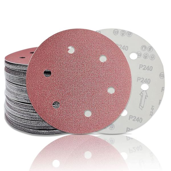 20 kpl 225 mm hiomapyöriä, 60 hiomapaperia pitkäkaulaisille hiomakoneille, kipsihiontakonille, 6 reiällä, pyöreät hiomapaperit, Senmai Tools