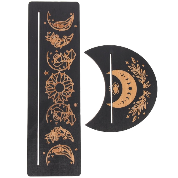 Måne Ornament Træ Tarot Beslag Træ Skilteholdere Alter Offerbord Holder Spådom Tarot