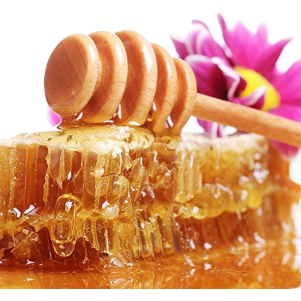 50 STK 8CM Honey Dipper Sticks Honningrører Dispenseringsstav for bryllupsfester for honningkrukke Dispensere Drypp honning