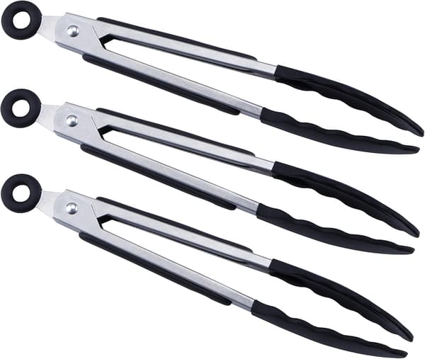 Mini silikon serveringsklyper 17,8 cm Sett med 3 - Svart