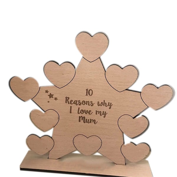 Handgjord mors dagsprydnad i trä "10 skäl varför jag älskar mamma"-skylt Kvinnor Kvinnor Fru JubileumsgåvaB