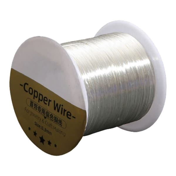 Copper (28 Gauge, 1050 ft) Anodized Craft Making Flower Colored Copper Beads - Silver