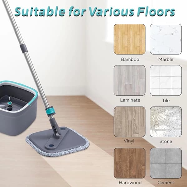 Universal Microfiber Mop Pads for Square Mop and Bucket - Washable and Reusable Replacement Covers for Floor Cleaning
