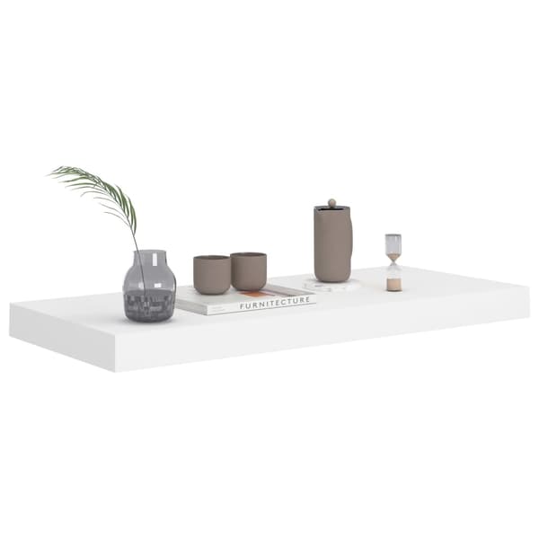 vidaXL Floating Wall Shelf White 60x23.5x3.8 cm MDF white White white Vit