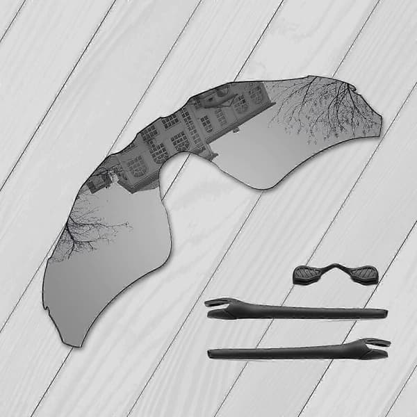 Oakley Radar EV Path OO9208 Replacement Lenses and Nose Pad Kit Silver Chrome-Polarized Silver Chrome-Polarized