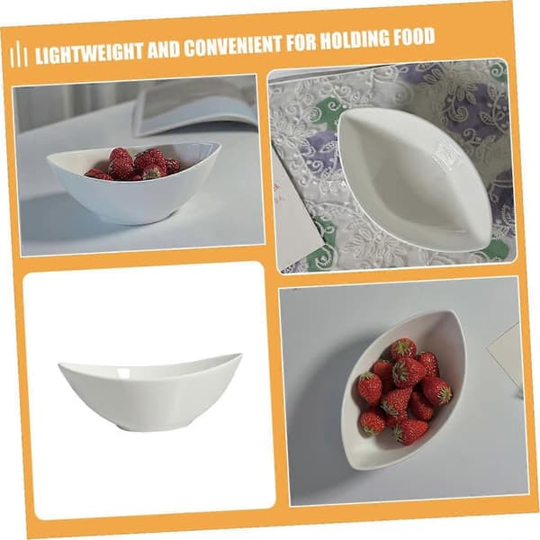 Ceramic Serving Bowl with Deep Opening, White Porcelain Bowl for Salad, Fruit, Snacks, Side Dishes