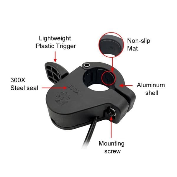 Lithium Battery Modification for Bikes, Bafang Mid-Motor Accessories, 300X Throttle/Shifter, Ambidextrous
