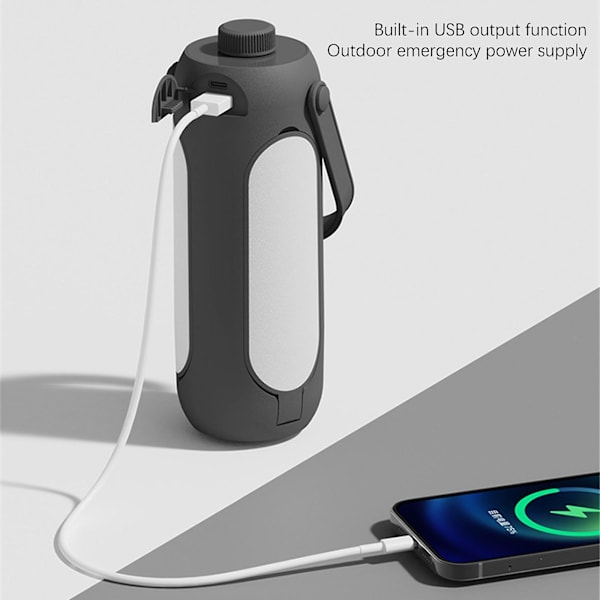 Camping Lygte Genopladelig, 3 Lystilstande Campinglys Lommelygte, 10000ah Power Bank Lygte