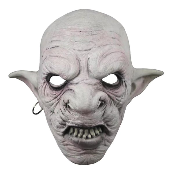 Halloween-maske Skummel Kostyme Kult Goblin-maske med Ørepynt Cosplayrekvisitter for Menn