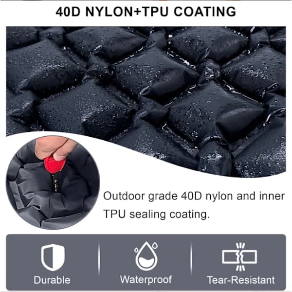 Self-Inflating Camping Mattress: Thick, Lightweight, Single Camping Mattress, Inflatable and Connectable Double Camping Mat and Compact Inflatable, Grey