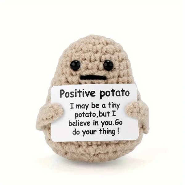 pc Mini Rolig Positiv Potet, Søt Heklet Strikket Potetleke,