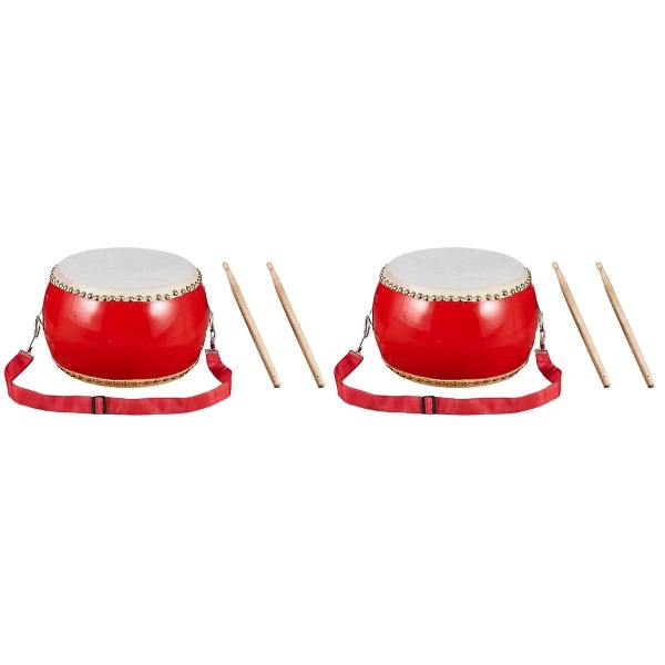 2 stk Koskind Trætromme Percussion Instrument Børnetrommelegetøj Performance Prop med pinde og St 2pcs 15X12cm
