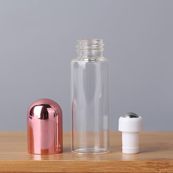 10 stk. 3 ml lyserøde glasrulleflasker til rejser og daglig pleje