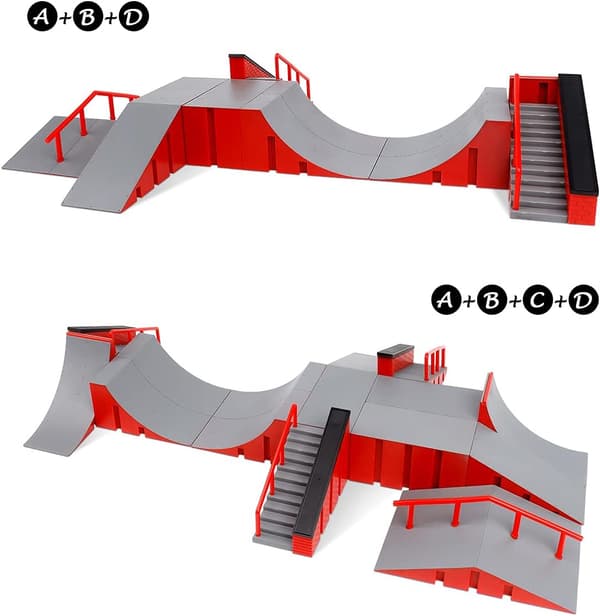 Finger Skateboard Rampe Sæt - Mini Skate Park Sæt Træningstilbehør