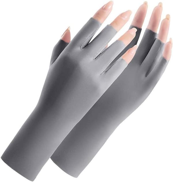 Summer UV Protection Gloves Half Finger Sunscreen Breathable Silk Mittens Thin Ice