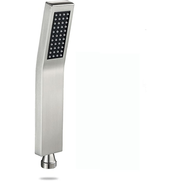 Håndholdt Bruseshowerhoved i Messing - Antikalk, Vandbesparende - Højtryksdesign Sølv, Kromfinish