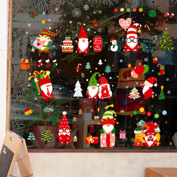 9 ark juletomte vindusdekaler julevindusdekaler C