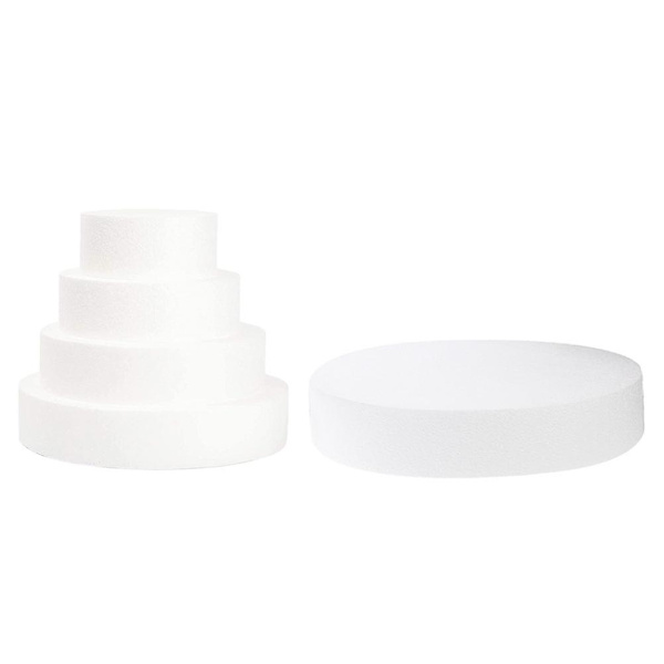 5 st. Bakverkstårta Modell Falsk Tårta Dummy Tårta DIY Träningstårta Modell Återanvändbar Tårta Modell Vit 30X30X5C
