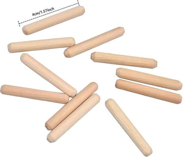 100-pakning riflede treplugger koniske treplugger bjørkeplugger 6 mm x 40 mm