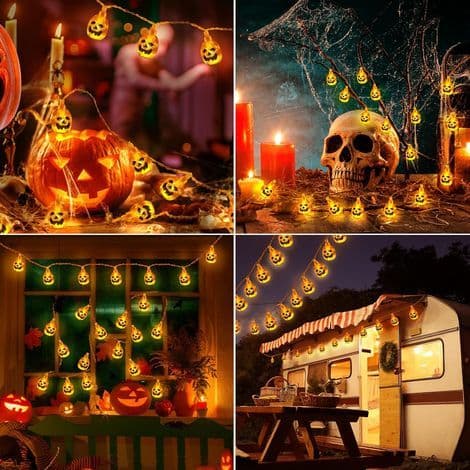 Halloween-valosarja, 3m, 20 LED, 3D-kurpitsavalosarja