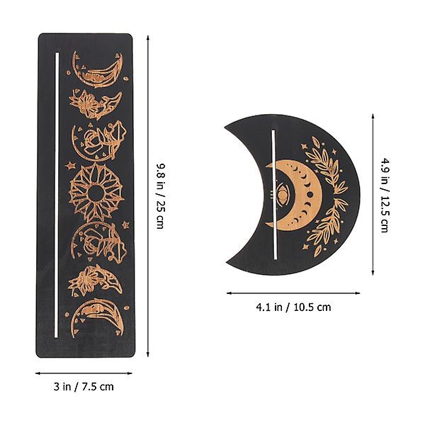 Kuun Koriste Puinen Tarot-teline Puinen Merkkiteline Alttarin Tarjousteline Arvonnan Tarot Black 25X7.5X2CM