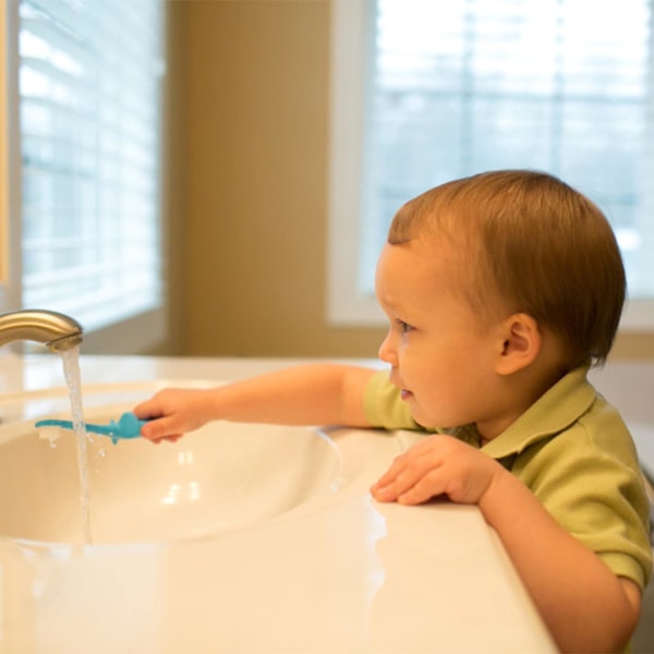 Baby ja toddler harjoitushammasharja, pehmeä vauvan ensimmäisille hampaille, sininen elefantti, BPA-vapaa, 0-3 vuotta