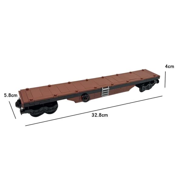 Byggeklodser til togvogn, modelpakke til godsvogn, DIY-klodsmonteringslegetøj**Forlænget fladvogn Extended flatbed Extended flatbed