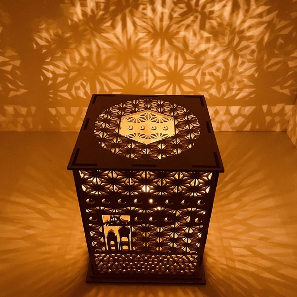 Mubarak-puinen talolampun DIY-käsityö LED-yövalo Kotiruokapöydän pöytäkoriste