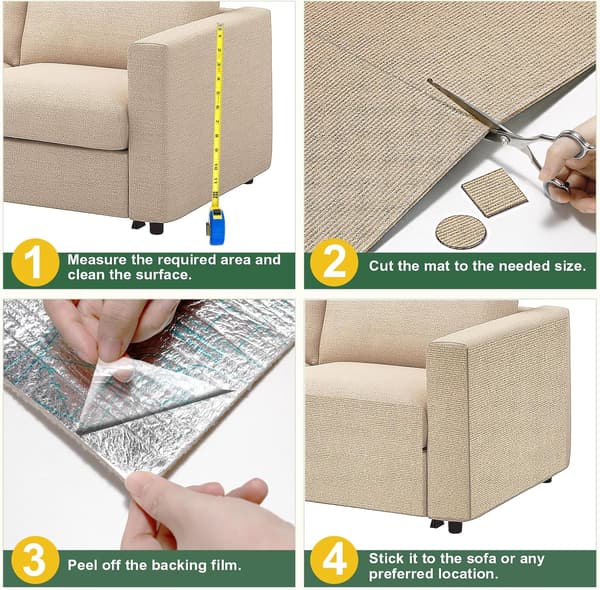 Selvklæbende kradsemåtte 200 x 40 cm, beskyttelse til sofa og møbler, anvendelig på væggen, DIY, polyclaw til katte