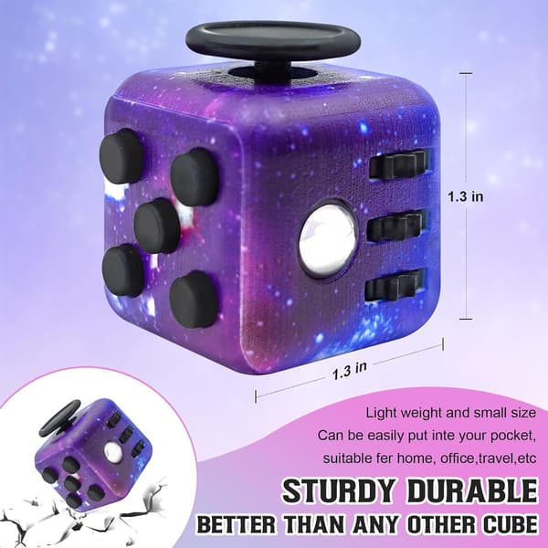 Fidget Cube, Fidget Legetøj til Angstdæmpning for Voksne og Børn, 6-sidet Håndholdt Fidget Cube til Voksne, Hørbar/Stille Fidget Legetøj til AD